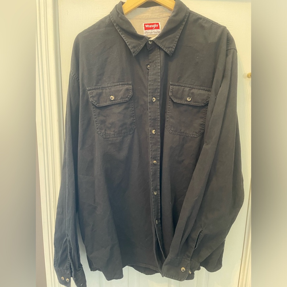 Wrangler black vintage button up long sleeve